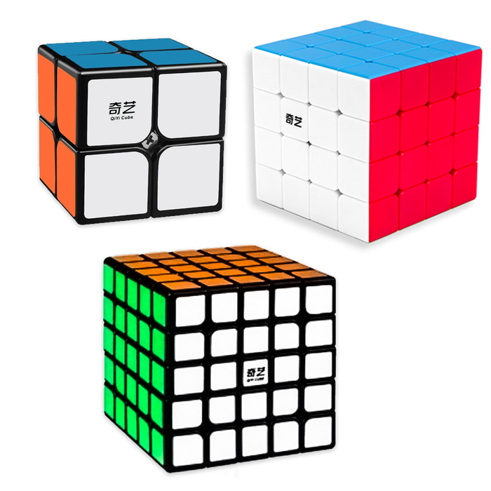 QiYi Explore Set - 2x2, 4x4 & 5x5 Speed Cubes - DailyPuzzles