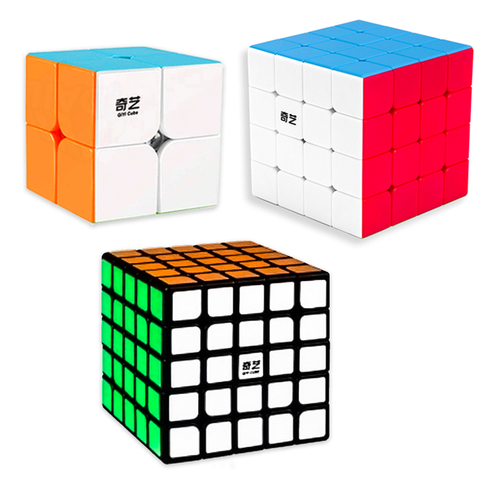 QiYi Explore Set - 2x2, 4x4 & 5x5 Speed Cubes - DailyPuzzles