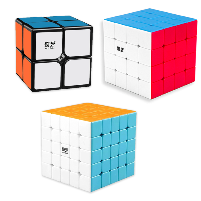 QiYi Explore Set - 2x2, 4x4 & 5x5 Speed Cubes - DailyPuzzles