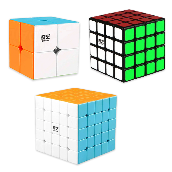 QiYi Explore Set - 2x2, 4x4 & 5x5 Speed Cubes - DailyPuzzles