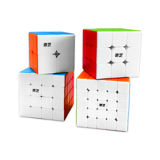 QiYi 4 Cube Gift Box Set (2x2, 3x3, 4x4, 5x5,) + Secret Tutorial Booklet - DailyPuzzles