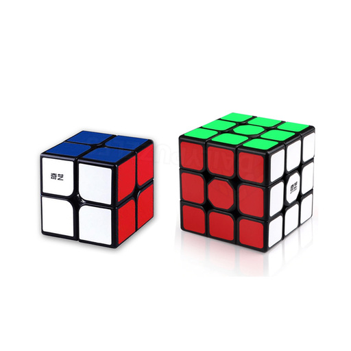 QiYi 3x3 & 2x2 Speed Cube Set - Black - DailyPuzzles