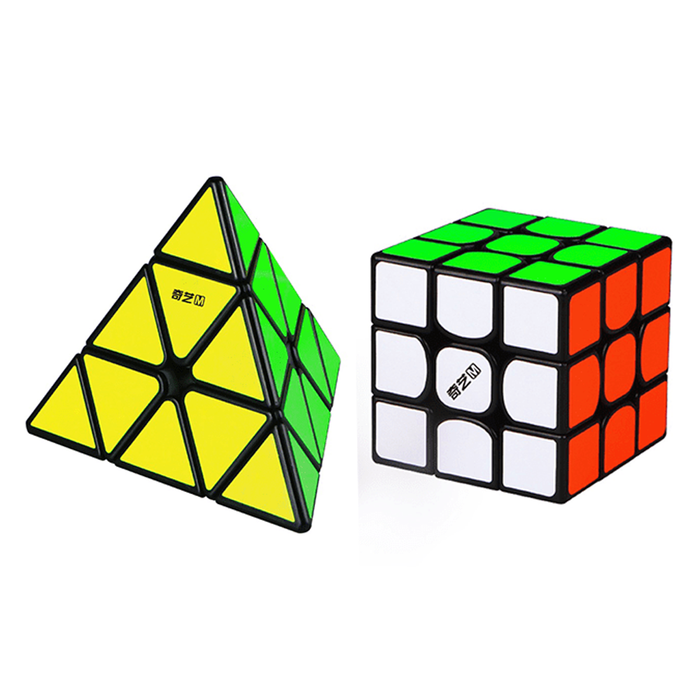 QiYi MS Starter Pack - 3x3 & Pyraminx Speed Cube Bundle - DailyPuzzles