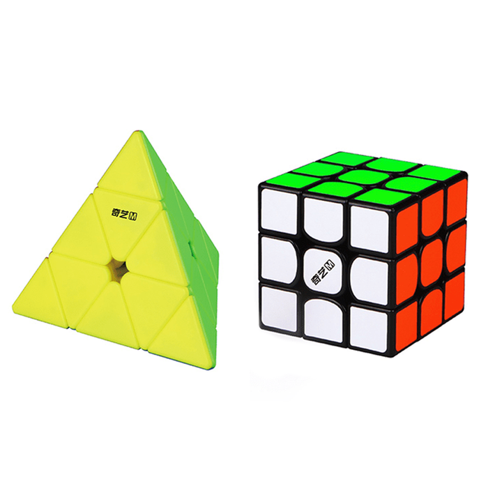 QiYi MS Starter Pack - 3x3 & Pyraminx Speed Cube Bundle - DailyPuzzles