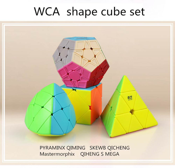 QiYi 4 Cube Gift Box Set (Pyraminx, Skewb, Megaminx & Ivy or Mastermorphix Cube) + Secret Tutorial Booklet - DailyPuzzles