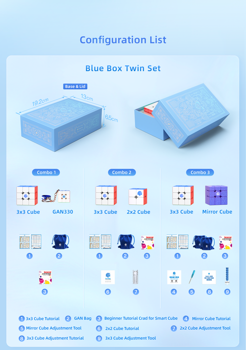 GAN Gift Box 3x3 & Mini 3x3 - GAN 11 Air + GAN 330 - DailyPuzzles